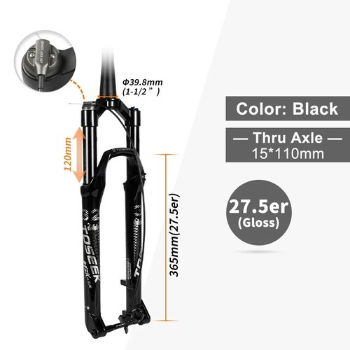 Thru Axle MTB Fork 27.5/ 29er Line Control Suspension Air Fork Travel 120mm - Picture 22 of 25