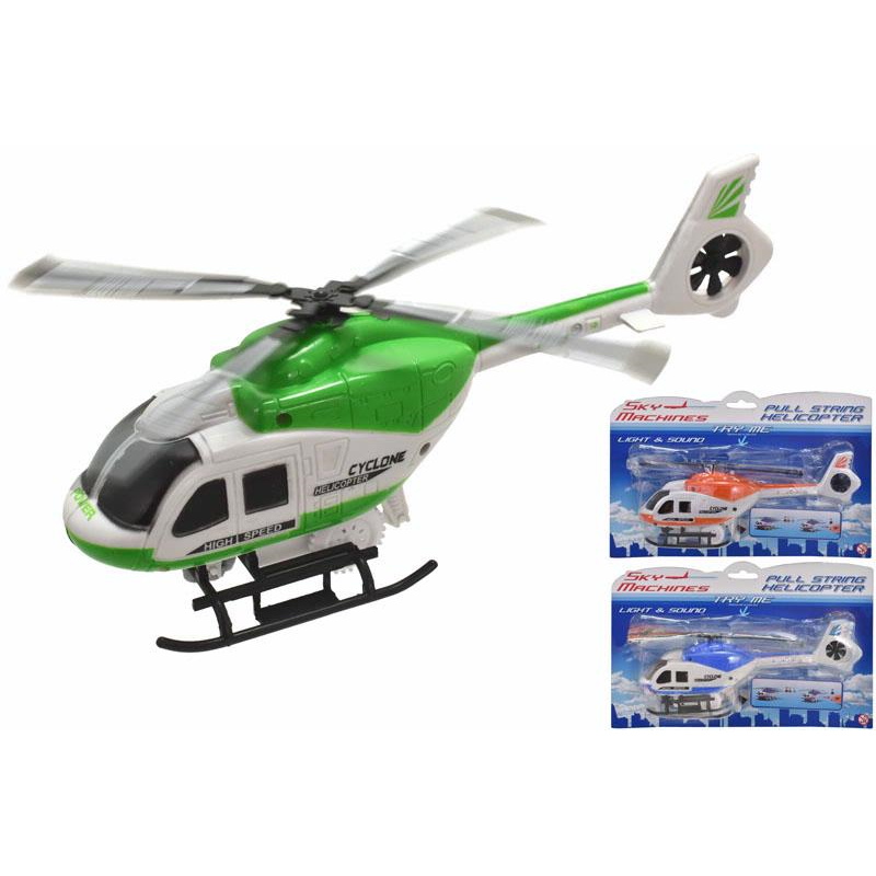 pull string flying toy helicopter