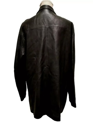 Kenneth Cole New York Men's Black Genuine Leather Zip Up Side Zip Car Jacket L - Picture 3 of 13
