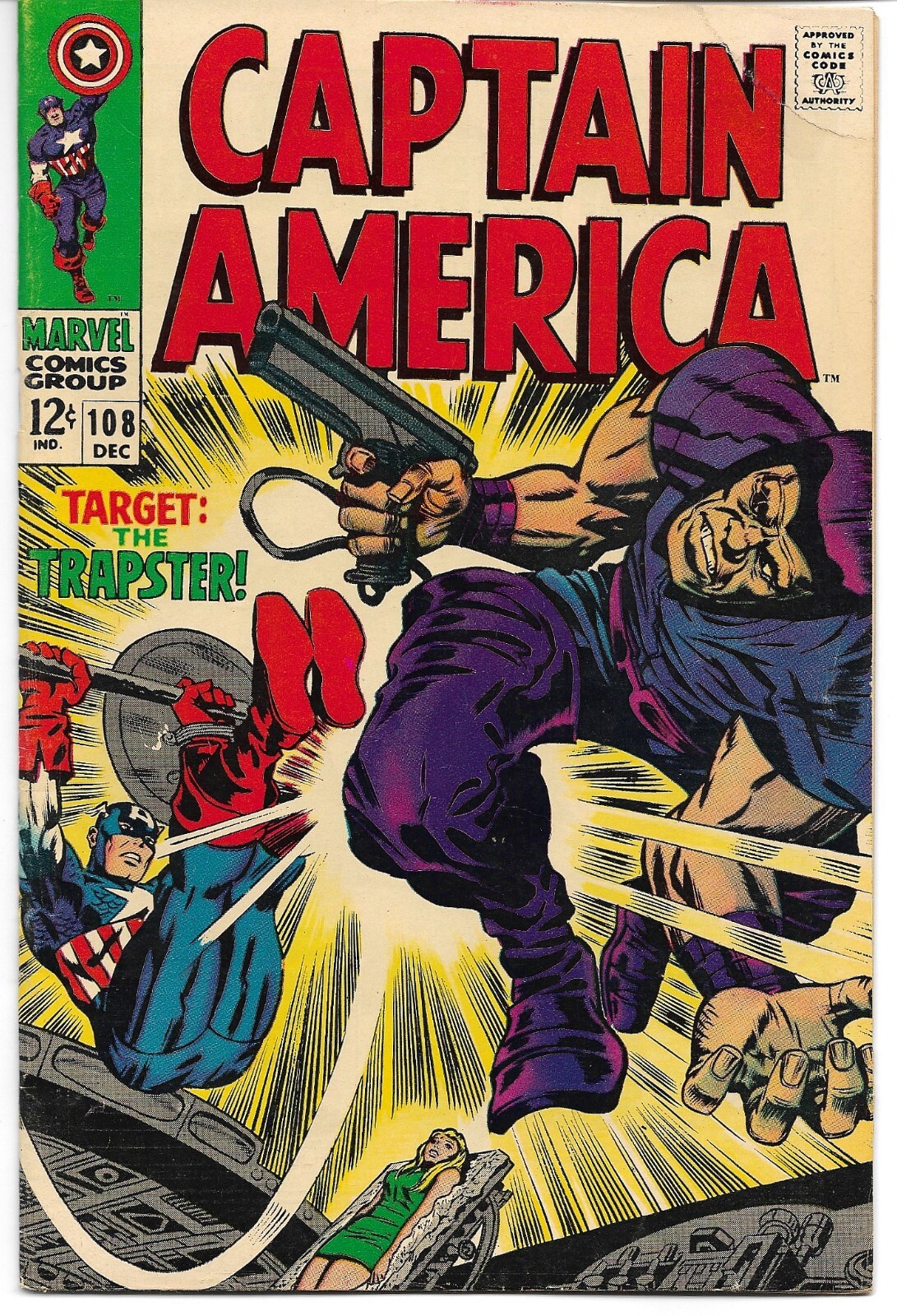 Captain America 108 VG condition "Target the Trapster" Marvel Comic
