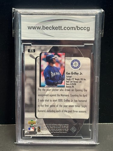 Ken Griffey JR. 2000 Black Diamond Reciprocal Cut SP #76 BCCG 10 Mariners HOF - Picture 2 of 2
