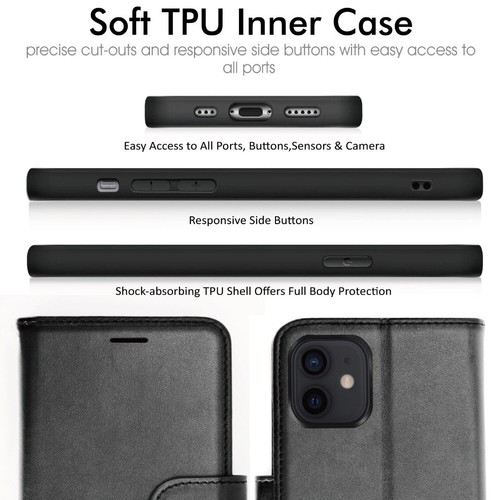 Slim Wallet Case Leather Flip Cover For Apple iPhone 15 Pro 14 Max 13 12 11 XR 7 - Picture 5 of 45