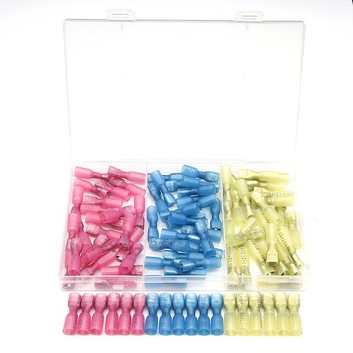 90Pcs Heat Shrink Wire Spade Terminals 1/4" Quick Disconnect Connectors Female - Picture 2 of 7
