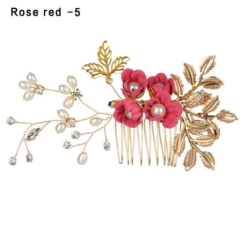 kristall - krone blume haar pin blätter diadem braut - clips haare kämmen - Bild 18 von 18
