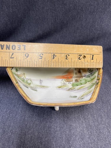 Vintage Windmill Scene Made In Nippon Hand Painted Footed Bowl Excellent Cond. - Picture 9 of 11