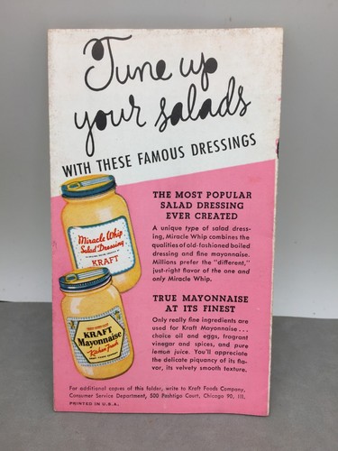 Sing A Song of Salads Gay Group Recipes Brochure Kraft Mayonnaise Miracle Whip - Picture 2 of 4