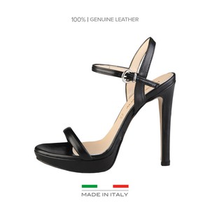 MADE in ITALIA Sandali 100% in Pelle Mod. MARCELLA Nero Lucido Tacco Alto 12 cm MADE in ITALIA Sandali 100% in Pelle Mod. MARCELLA Nero Lucido Tacco Alto 12 cm