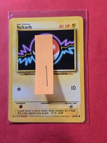 1999 Pokemon Base Unlimited #67 Voltorb (Poke Ball) COR, C, NF/H, cd1 - Picture 3 of 3