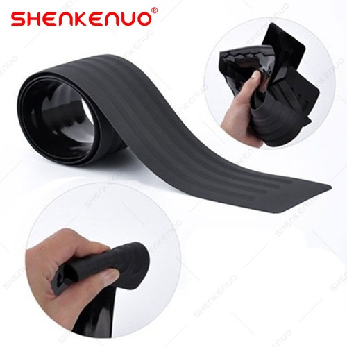 Black Car Rear Bumper Protector Rubber Trim Strip Sill Guard Scratch Cover Pad - Picture 1 of 16