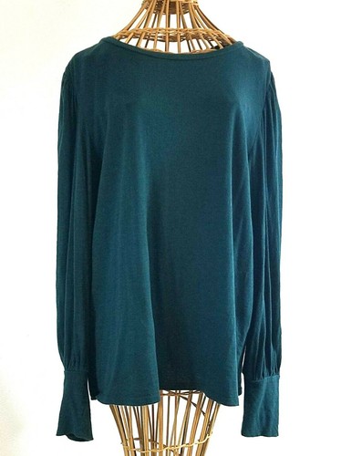 LOFT Women's Blouses Top Long Sleeve LOT of 2 Large 1 is eggplant 1 is green - Picture 4 of 10