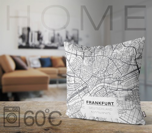 VOID Kissenbezug Frankfurt Maps Banken Deutschland Stadtplan Stadtkarte - Bild 3 von 3
