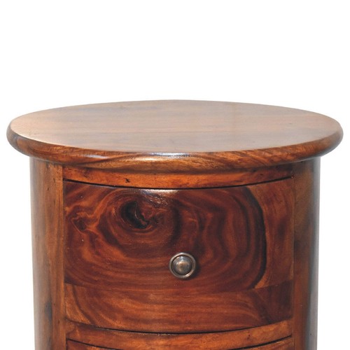 3 Drawer Chestnut Sheesham Drum - Bild 3 von 8