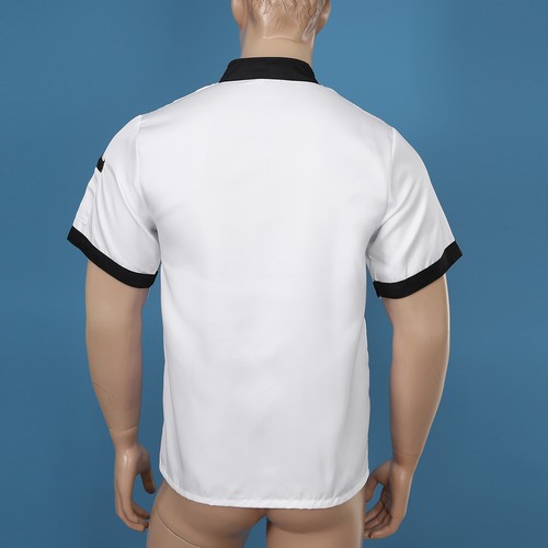 Abrigo de chef para hombre chaqueta hotel restaurante cocina soporte cuello cocinero uniforme - Imagen 6 de 70