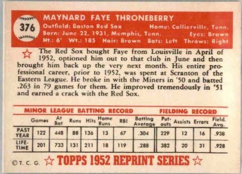 1983 1952 Topps 201-407 Reprint Buy 1-50% OFF 2nd Mantle-Mays-Robinson-Matthews - Picture 227 of 243