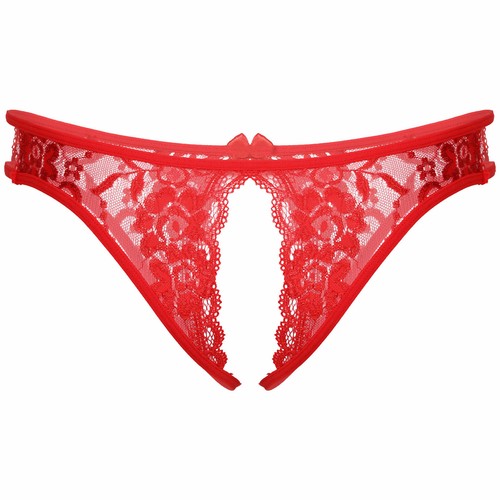 Men Lace Briefs Crotchless T-Back Panties Sissy Crossdresser Underwear AU - Picture 7 of 30