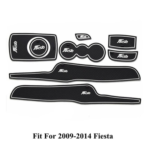 8Pcs Red Brim Car Gate Slot Cup Holder Mat Door Groove Mats For Fiesta 2009-14 - Picture 4 of 12