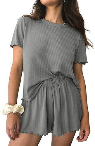 Ladies Soft Loungewear Pyjamas Set Summer Tops Shorts Suit Pajamas Pjs Tracksuit - Picture 6 of 18