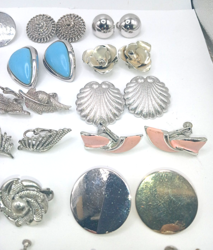 Vintage All Coro Best Quality Variety Clip on Earrings w Rhinestones Lot 41 Prs - Picture 14 of 23