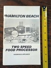 Hamilton Beach Two Speed Food Processor - Instructions & Recipes 1980 - booklet