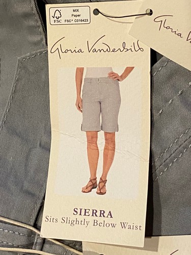 Gloria Vanderbilt Sierra Flat Front Shorts Womens Stretch Twill Belted - Picture 21 of 21