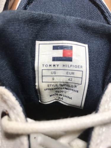 Tommy Hilfiger Canvas Mens Navy & Off WhIte Laced Boat Slip On Shoes Sz 9 New - Picture 6 of 6
