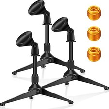 3 Pack Desktop Mic Stand Portable Foldable Tripod With Mic Clip Holder Adjustabl