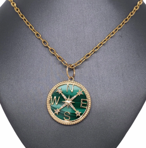 Diamantes, Malaquita, Lapislázuli, Madreperla Gemas de Ónix Colgante Joyería de Plata 925 - Imagen 9 de 11