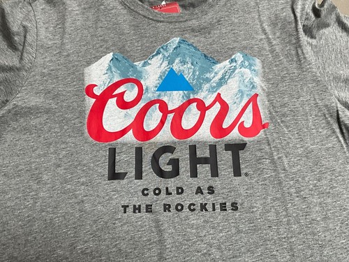 T-shirt uomo Coors Light Cold Rockies manica corta grigia grafica taglia XL nuova con etichette - Foto 5 di 9