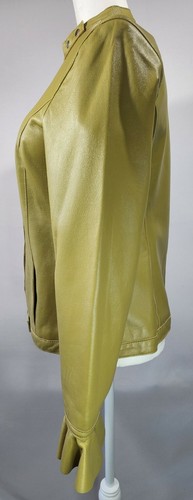 BRADLEY by Bradley Bayou Womens SIZE SMALL (NWT) Green Leather Coat Jacket - Picture 9 of 12