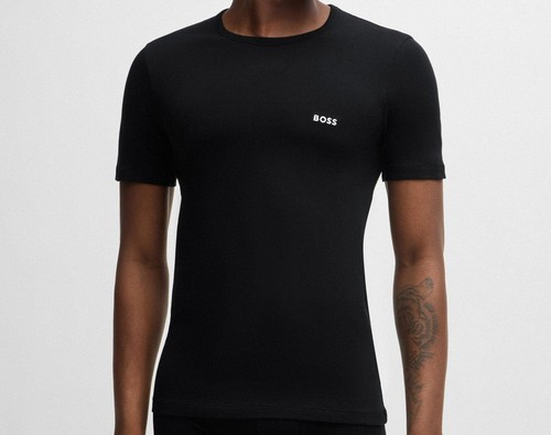 BOSS Herren T-Shirt - Logo, Rundhals, Baumwoll Stretch, Größe L - Bild 2 von 3
