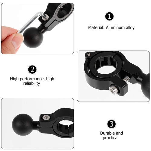 Ball Head Bracket Motorcycle Handlebar Clamp Base Mount Adjustable Aluminium - Photo 8 sur 12