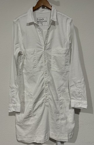 Frank & Eileen Southern Ireland Utility Dress White Size Large NEW $458! - Picture 1 of 11