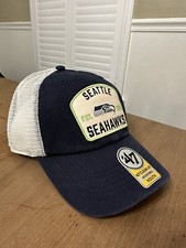 Seattle Seahawks '47 Brand Youth Logo Mesh Back Trucker Snapback Hat Clean Up
