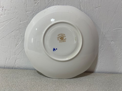 Royal Albert Crown China Japonica Orphaned Saucer  Blue Trim Floral - Picture 2 of 2