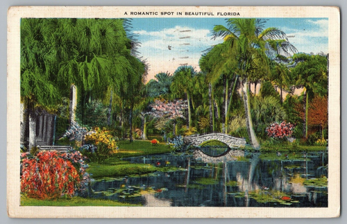 A Romantic Spot In Beautiful Florida Postcard. - Picture 1 of 2