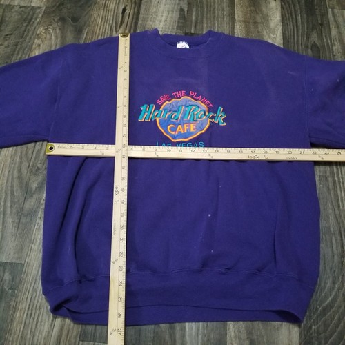 Vintage Hard Rock Cafe Las Vegas Purple Crewneck Sweatshirt XL Jerzees USA - Picture 5 of 14