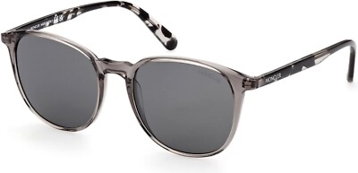 Moncler ML0189-F 01A Clear Gray Round Polarized Sunglasses Frame