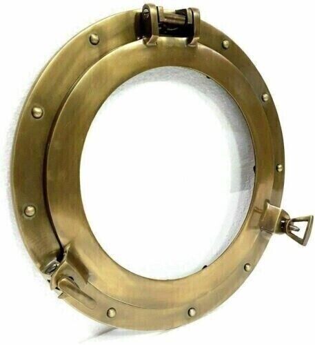 Ventana de ojo de buey de latón de 12" náutica marítima barco puerto vidrio decoración de pared - Imagen 1 de 4