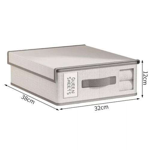 Foldable Bed Sheet Set Organizer Large Bed Sheet Storage Box for Quilt Covers UK - Picture 8 of 23