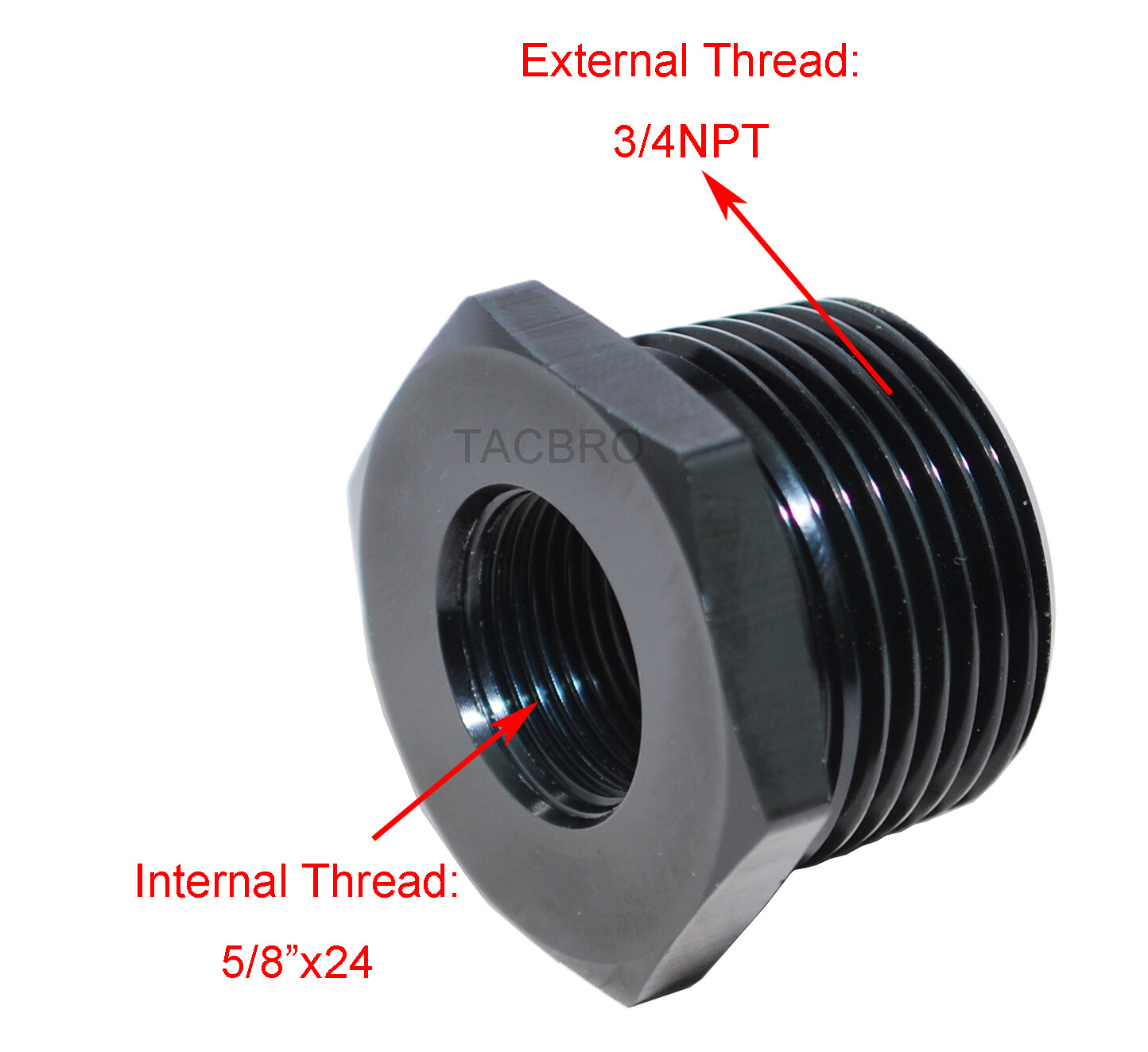 Black Aluminum 5/8x24 to 3/4NPT Automotive Threaded Oil Filter Adapter