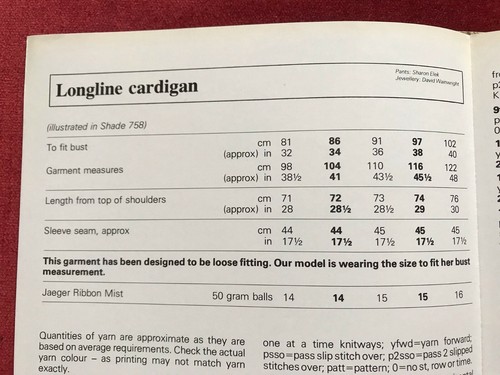 Jaeger Classic 1980's incl. Dolman Batwing Ribbon Mist Knitting Patterns 415.1 - Picture 22 of 22