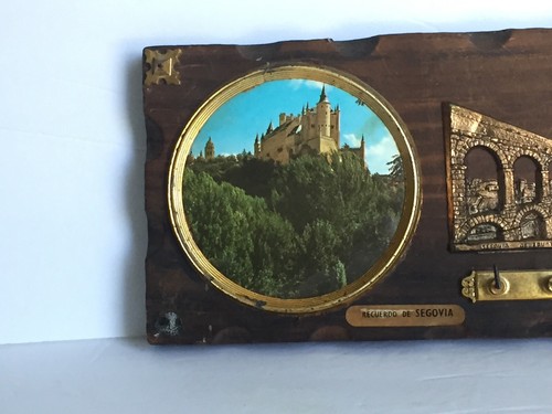 70er Recuerdo de Segovia Schlösser Dekor Wandrelief Souvenir Schlüsselhalter 13,5" Breite x 5" - Bild 2 von 11