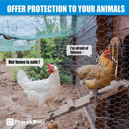 Fencer Wire Chicken Wire Fence 48" x 150 ft 20-Gauge Galvanized 1" Mesh Silver - Picture 8 of 10