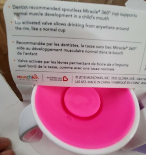 2 NEUE Munchkin Miracle 360 Trainer Tasse 1 PINK / 1 LILA 7 Oz -  - Bild 5 von 6