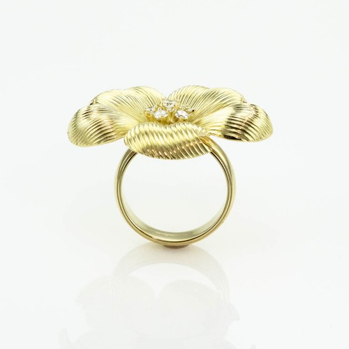 TIFFANY & CO GENUINE DIAMOND 29.0 GRAM FLOWER RING SOLID 18K YELLOW GOLD US10.25 - Picture 6 of 12