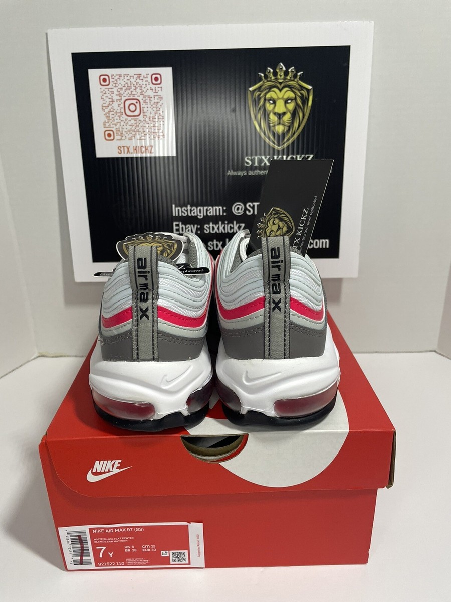 Nike air max 97 GS 7Y. White Black Flat Pewter. 921522110