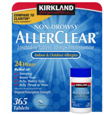 Kirkland Non-Drowsy AllerClear Loratadine Antihistamine 10mg 1/day / 365 Tablets