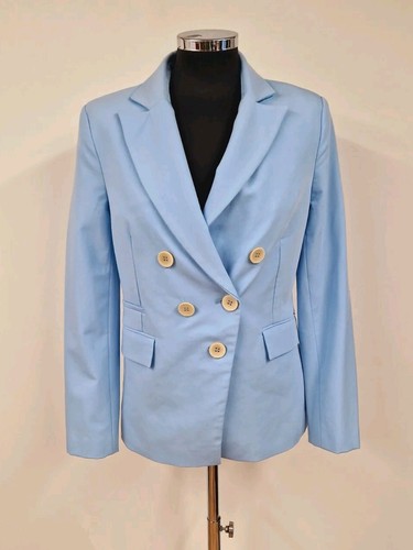 Topshop blue trouser suit siz 10 jacket trousers baby blue double breasted READ - Picture 2 of 12