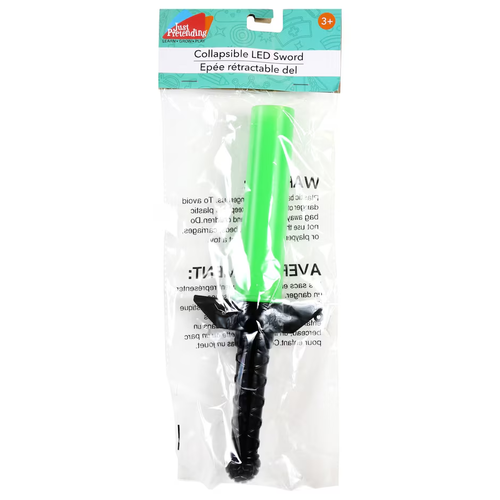 Collapsible LED Toy Swords, 25.5-in Choose 1 from 3 Colors Ages 3+ FAST DELIVERY - Picture 2 of 2