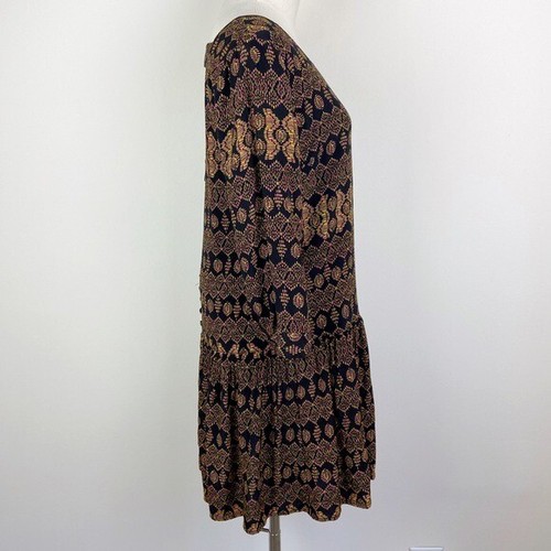 Boho Drop-Waist Patterned Shift Dress - Picture 4 of 12